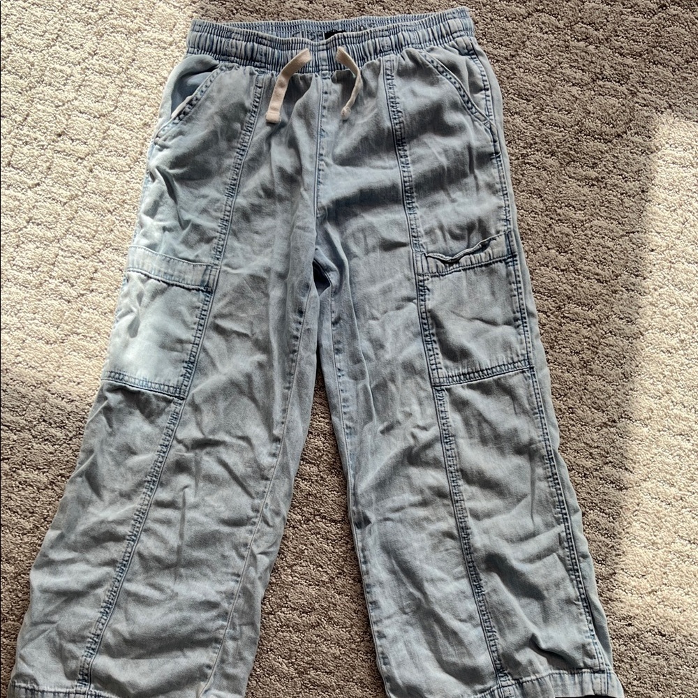 Girls GAP Drawstring Wide Leg Cargo Jeans XL